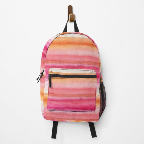 Item preview, Pink and orange watercolor stripes, striped pattern texture designed and sold by patterncrow.