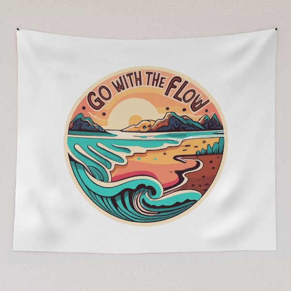 Item preview, Go With the Flow Sunset Waves Design designed and sold by NiftyWrx.