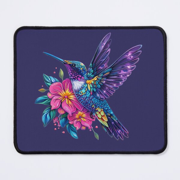 Item preview, Hummingbird and flowers Neon Color designed and sold by HubbyDesignz.
