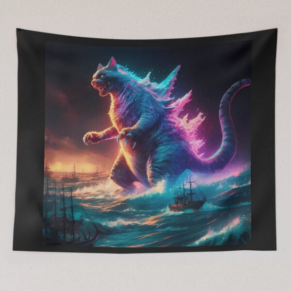 Item preview, Giant Monster Cat Catzilla poster designed and sold by xodom953.
