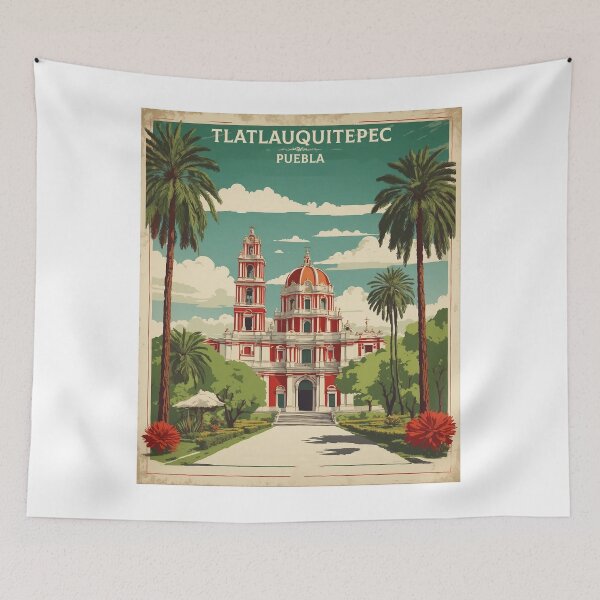Item preview, Tlatlauquitepec Puebla Magic Town Mexico Vintage Travel Tourism Poster  designed and sold by TravelersGems.