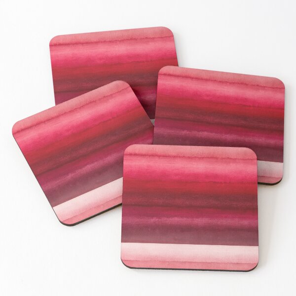 Aperçu de l'œuvre Rayures aquarelles rouges marron horizontales motif dégradé de couleurs glamour minimalisme monochromatique créée et vendue par patterncrow.