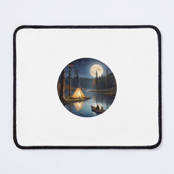 Item preview, Lunar Reflections Camping Trip - Serene Lake Night designed and sold by Daniel Haddad.