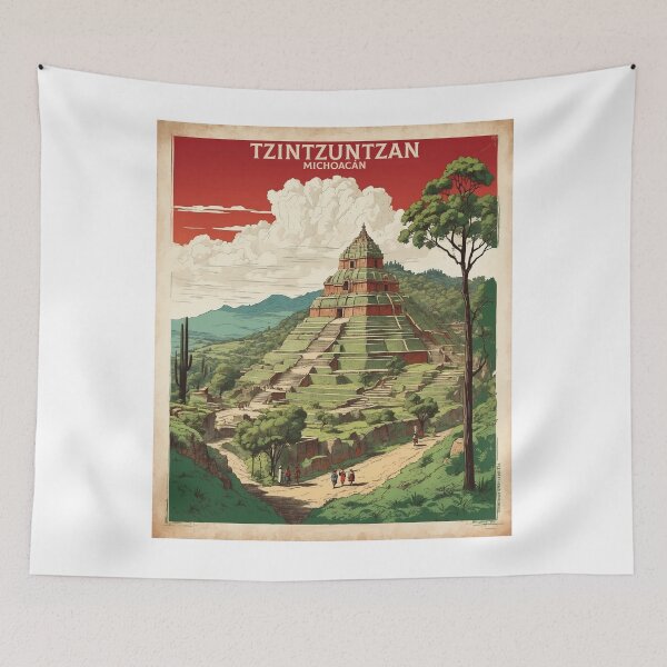 Item preview, Tzintzuntzan Michoacan Magic Town Mexico Vintage Travel Tourism Poster  designed and sold by TravelersGems.