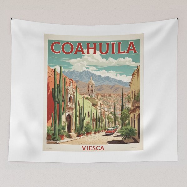 Item preview, Viesca Coahuila Magic Town Mexico Vintage Travel Tourism Poster  designed and sold by TravelersGems.