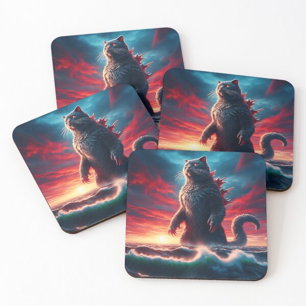 Item preview, Giant Monster Cat Catzilla colossal kitten poster designed and sold by xodom953.