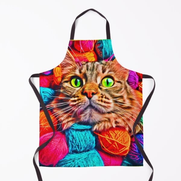 Item preview, Colorful Yarn Cat Artwork designed and sold by Health And Fitness Posts e-Store.