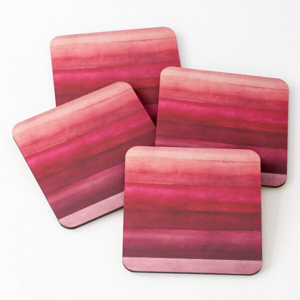 Aperçu de l'œuvre Rayures aquarelle rouge marron motif vibrant dégradé de couleurs glamour minimalisme monochromatique créée et vendue par patterncrow.