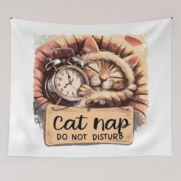 Item preview, cat nap do not disturb, sleeping cat designed and sold by Lunaawga.