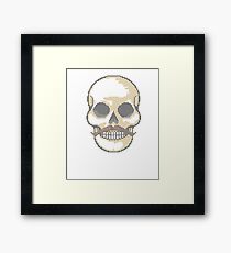 Make a Stitchery on Your T-Shirt! Skull with Mustache Biker Framed Print