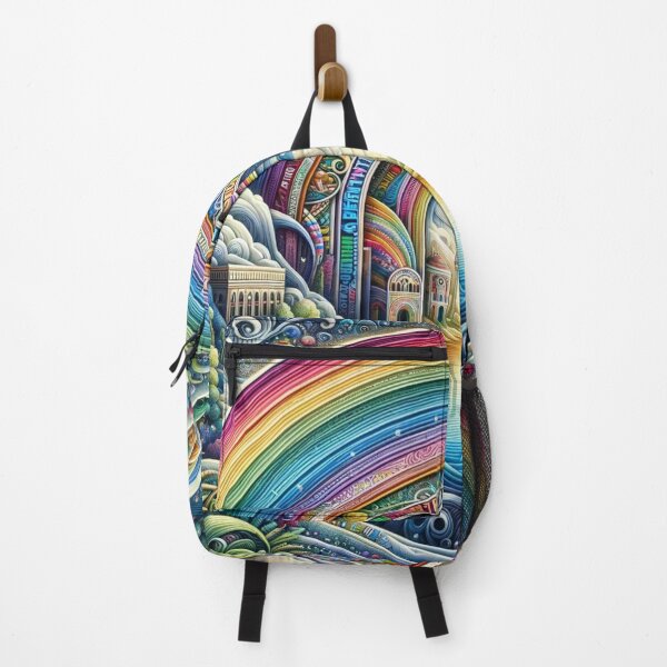 Item preview, Age of Aquarius Rainbow Architectural Swirly Design designed and sold by Emoji Emblems.