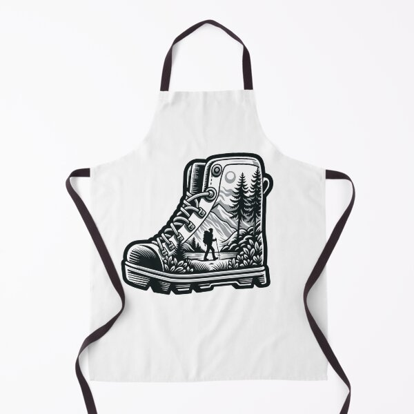 Item preview, hiking boot silhouette and wild nature designed and sold by landscapeworlds.
