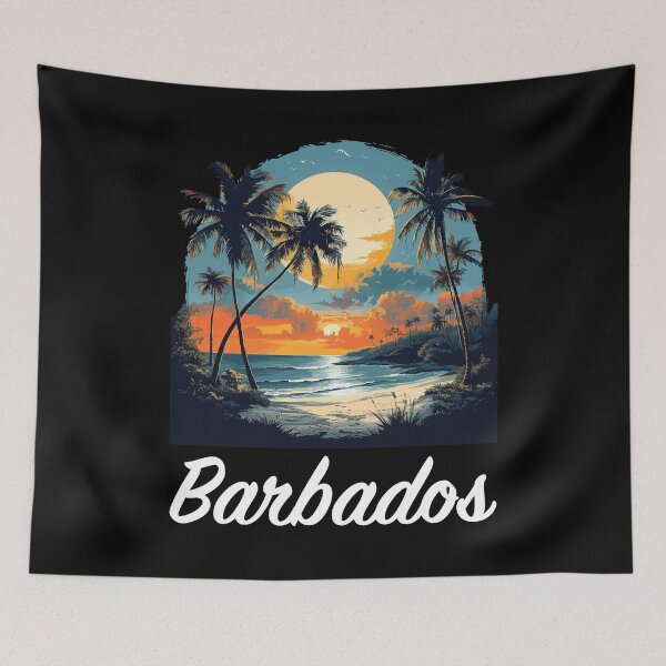 Item preview, Barbados Sunset (with White Lettering) designed and sold by VelvetRoom.