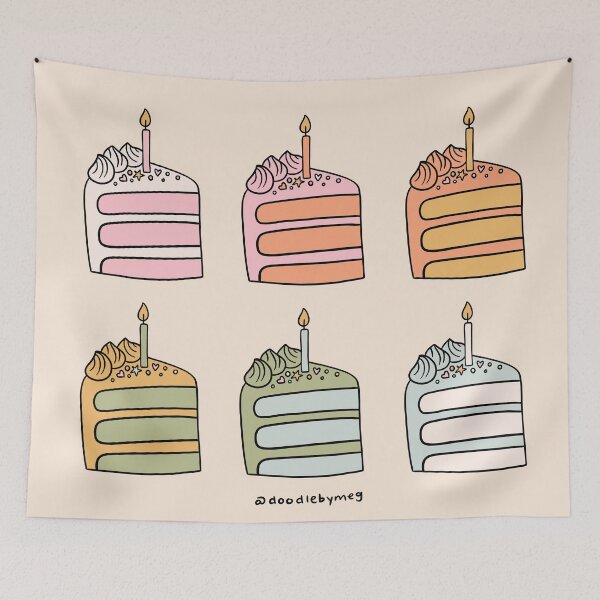 Item preview, Rainbow Slices of Cake designed and sold by doodlebymeg.
