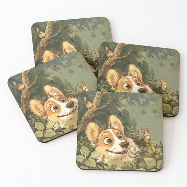Item preview, Corgi and squirrels designed and sold by CorgiCuddle.