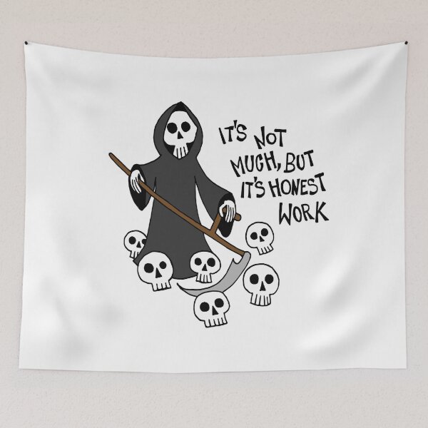 Item preview, Grim Reaper Harvesting Souls / It's Not Much But It's Honest Work designed and sold by Graograman.