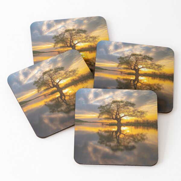Item preview, nuture lovers,sunset, lake, tree, reflection, louds, golden hour, amazing designed and sold by MegzDesign.