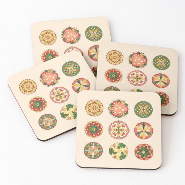 Item preview, "Peachy" - Fun, Colourful Flower & Leaf Patterns designed and sold by CattDesigns.