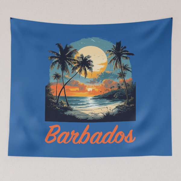 Item preview, Barbados Sunset (with Orange Lettering) designed and sold by VelvetRoom.