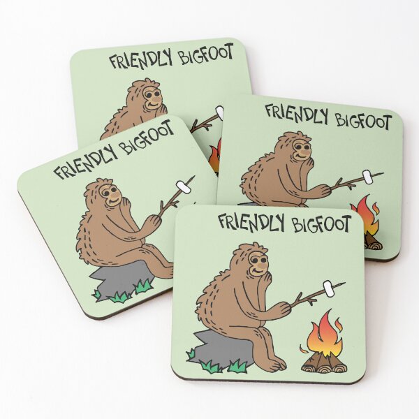 Item preview, Friendly Bigfoot Grilling Marshmallows At A Campfire designed and sold by Graograman.