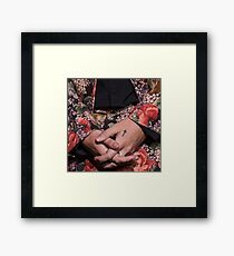 Harry Styles flower pink tattoos Framed Print