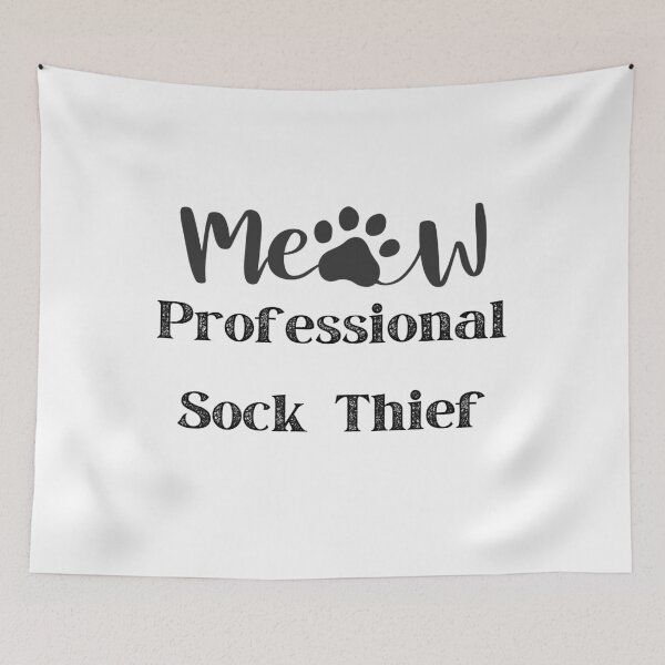 Item preview, Professional Sock Thief Pet Funny Meow Cat designed and sold by Miumed.