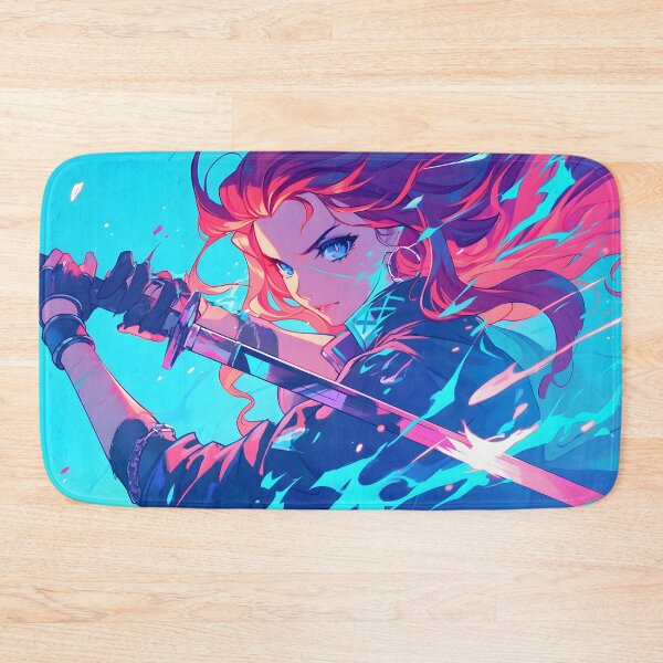 Item preview, Cute girl with sword and colorful hair designed and sold by Cr-AI-tive.