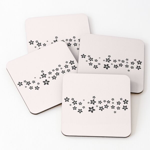 Item preview,  Tiny Black Flowers ; Pattern designed and sold by PatternInArt.
