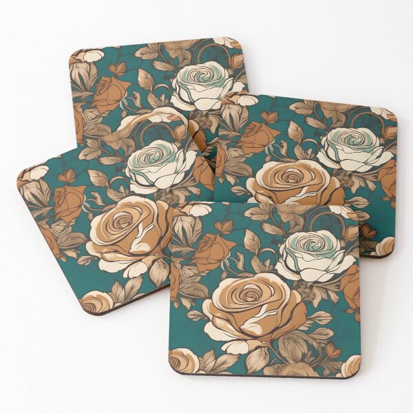 Item preview, Caramel & Teal Baroque Inspired Roses designed and sold by DesignsByPrnces.