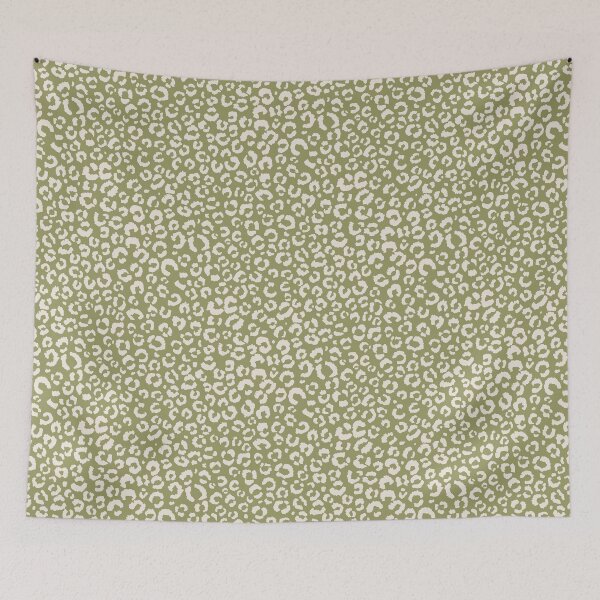Item preview, Sketchy Leopard Print - Eggshell on Avocado Green designed and sold by Megs Lang.