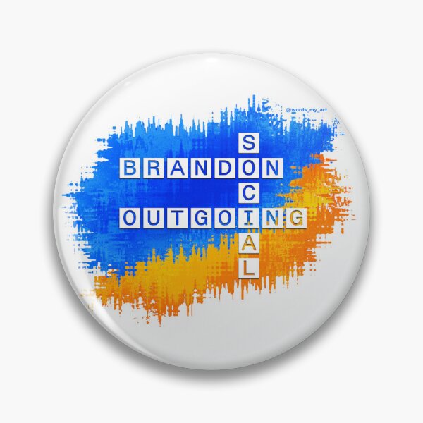 Item preview, Brandon Social y Crucigrama Extrovertido, Azul Amarillo designed and sold by words-my-art.