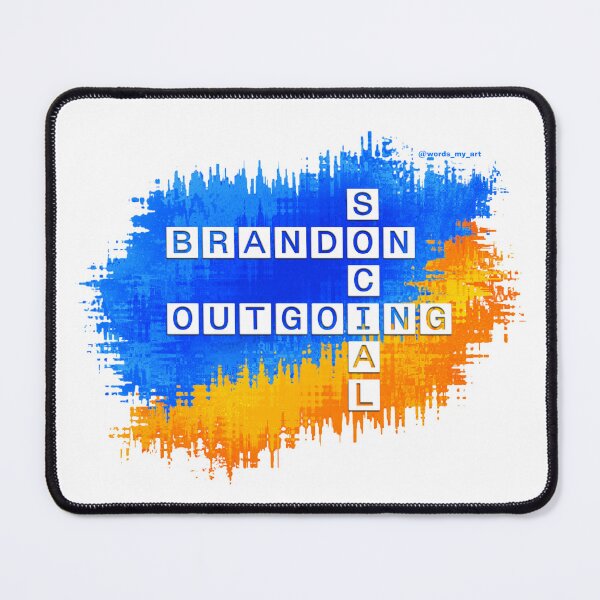 Item preview, Brandon Social and Outgoing Crossword, Blue Yellow designed and sold by words-my-art.