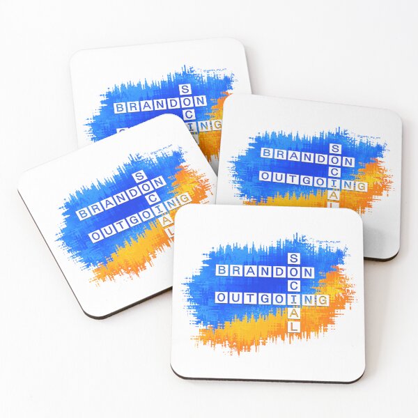 Item preview, Brandon Social y Crucigrama Extrovertido, Azul Amarillo designed and sold by words-my-art.
