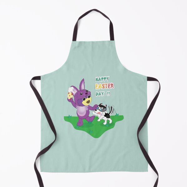 Item preview, Happy easter's day, Easter Bunny, Mr. Purple bear in Bunny easter costume with easter egg, Snowy the husky want to get easter egg, little husky dog, cute puppy, dog lover. designed and sold by Figaro-17.