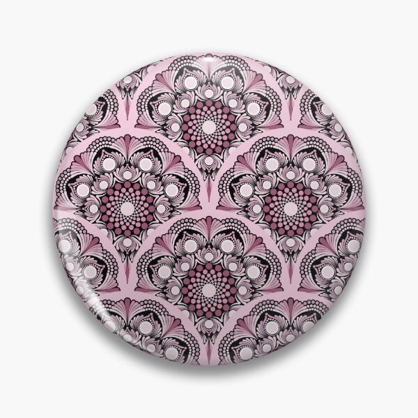 Item preview, Cherry Blossom Dusky Rose Dot Mandala Art Deco Scallop designed and sold by Triplicate Limited.
