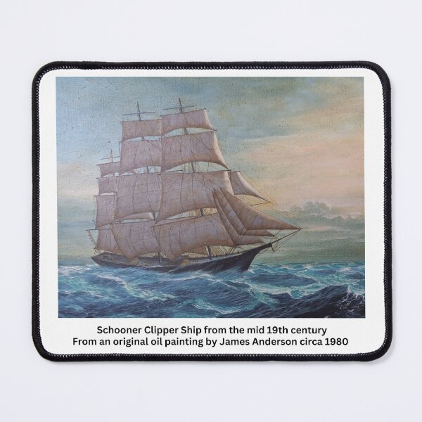 Item preview, Schooner Clipper Ship from an original oil painting by James Anderson. designed and sold by MCanderart.