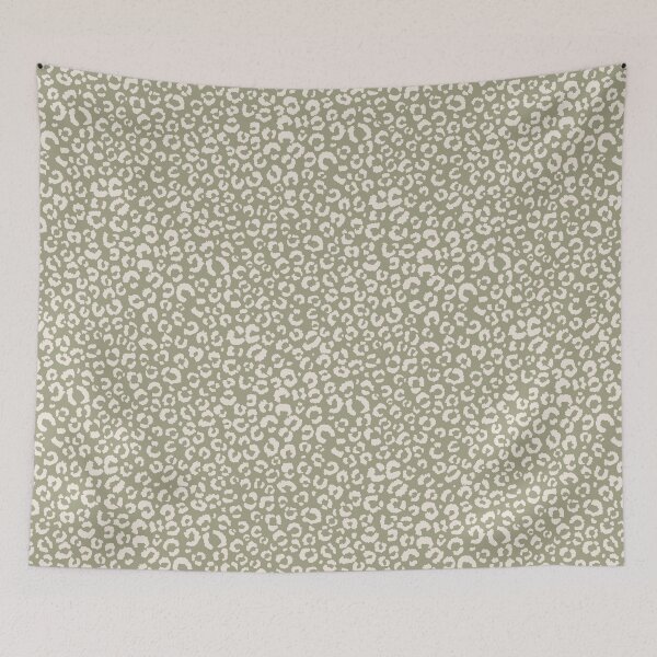 Item preview, Sketchy Leopard Print - Eggshell on Sage Green designed and sold by Megs Lang.
