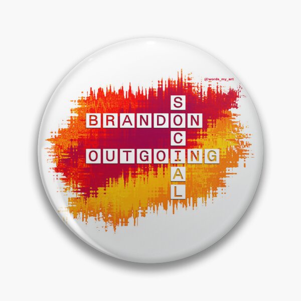 Item preview, Brandon Social y Crucigrama saliente, rojo amarillo designed and sold by words-my-art.