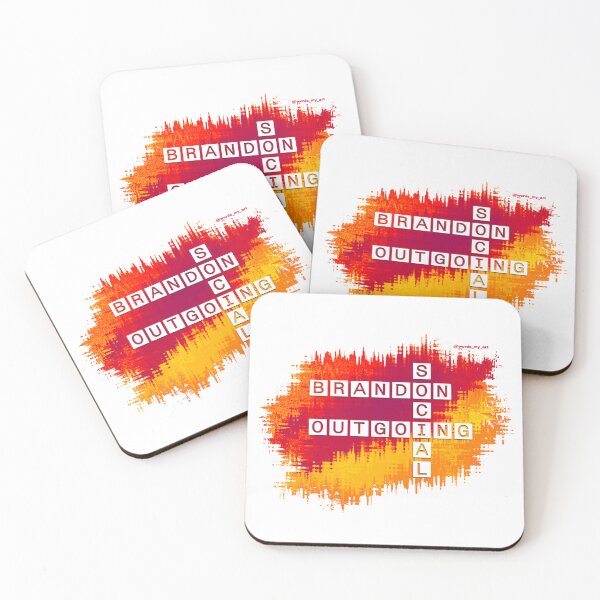 Item preview, Brandon Social y Crucigrama saliente, rojo amarillo designed and sold by words-my-art.