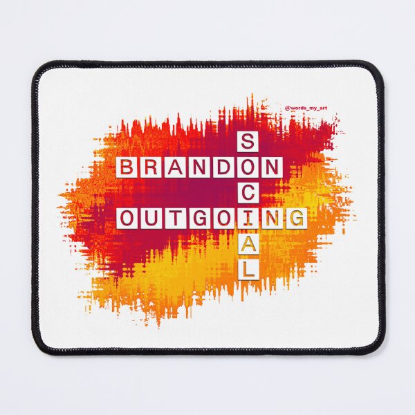 Item preview, Brandon Social and Outgoing Crossword, Red Yellow designed and sold by words-my-art.