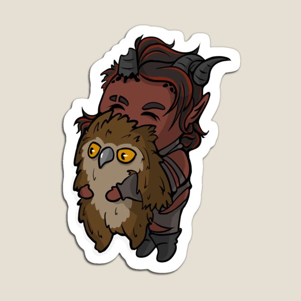 Item preview, Cute Karlach with Owl Bear | Baldurs Gate 3 | BG3 | DND designed and sold by SquirkyShop.