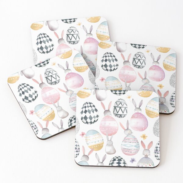 Item preview, Whimsical Easter Collection: Watercolor Peekaboo Bunnies and Patterned Eggs - Perfect for Spring Decor and Gifts designed and sold by David Balzen.
