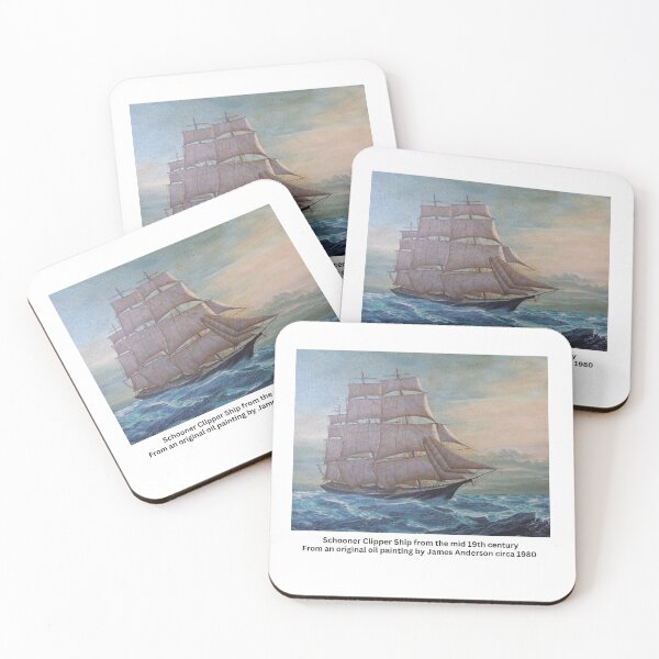 Item preview, Schooner Clipper Ship from an original oil painting by James Anderson. designed and sold by MCanderart.
