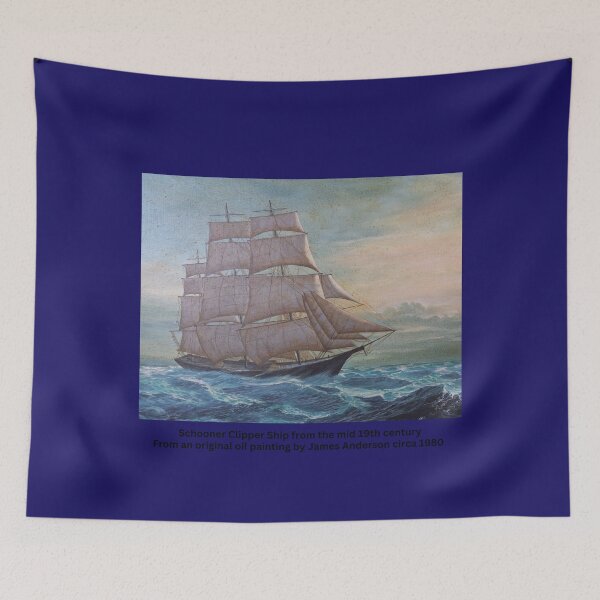 Item preview, Schooner Clipper Ship from an original oil painting by James Anderson. designed and sold by MCanderart.