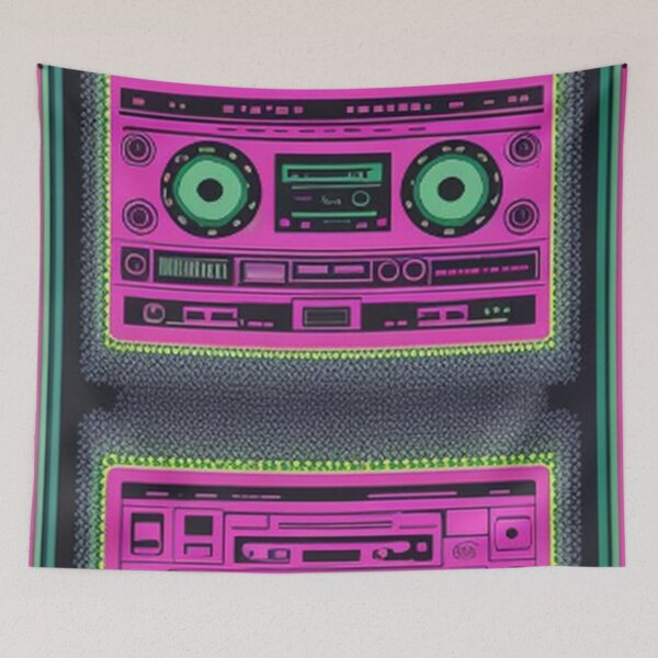 Item preview, Vintage 80's Cassette Tape Player Art designed and sold by TheDarkWardrobe.