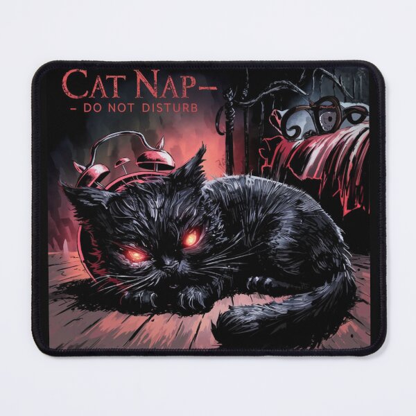 Item preview, angry black cat takes a nap designed and sold by Lunaawga.