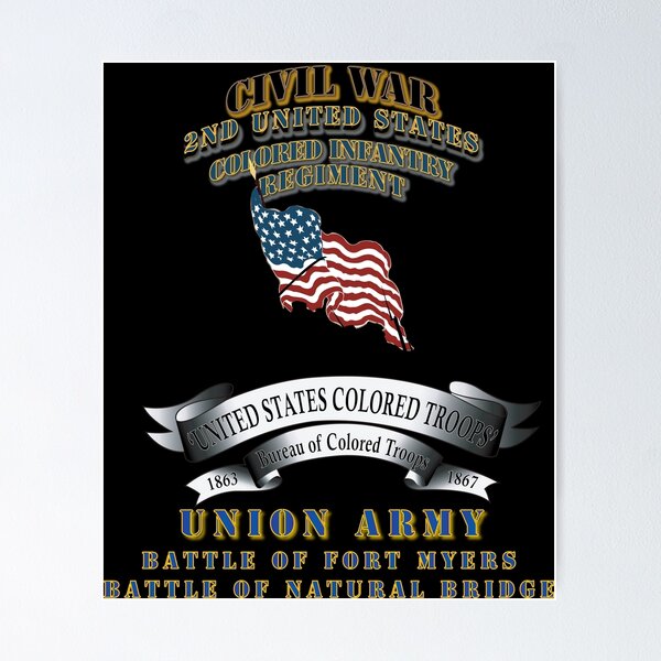 Item preview, Civil War - 2nd United States Colored Infantry Regiment with USCT Bureau Banner - USA - Battle X 300 designed and sold by Military Insignia Products.