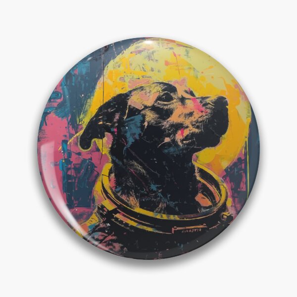 Item preview, Vintage and vivid pitbull dog astronaut portrait designed and sold by etherElric.