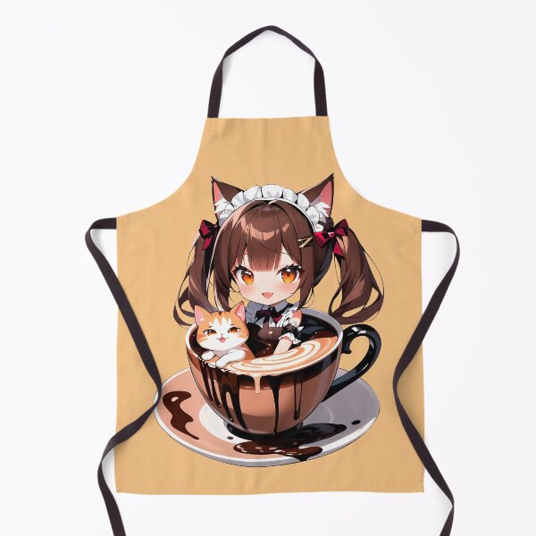 Item preview, Cute Nekomimi Maid Sitting In Coffee Cup Chocola Neko Para designed and sold by MikaseSan.