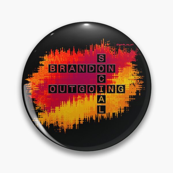 Item preview, Brandon Social y Crucigrama saliente, rojo amarillo designed and sold by words-my-art.